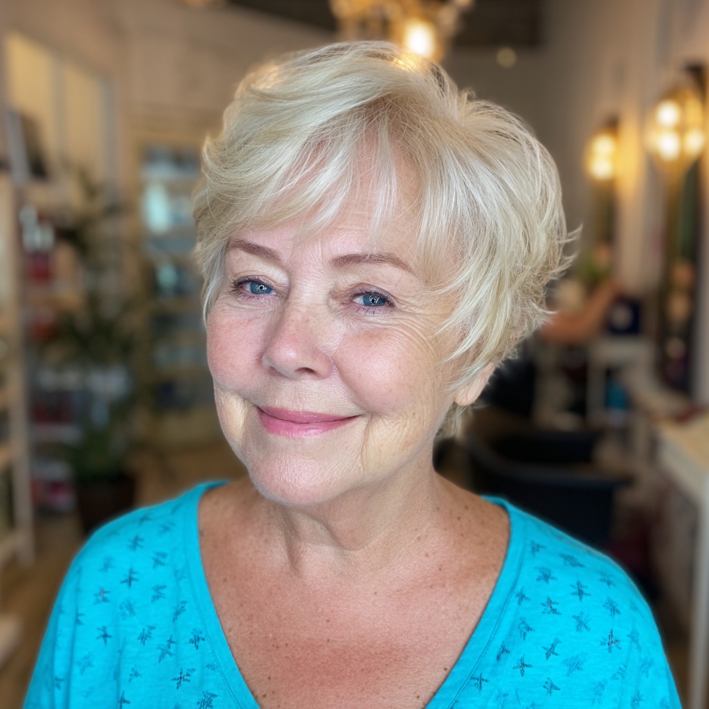 Textured Short Blonde Crop with Soft Layers
