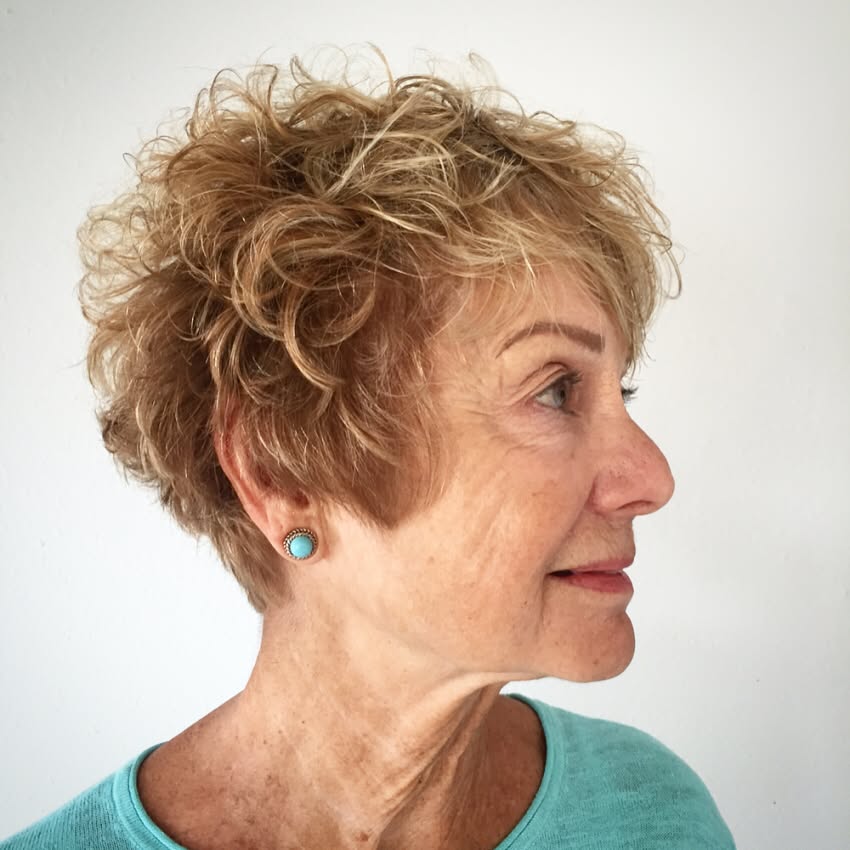 Textured Short Curly Cut with Soft Volume
