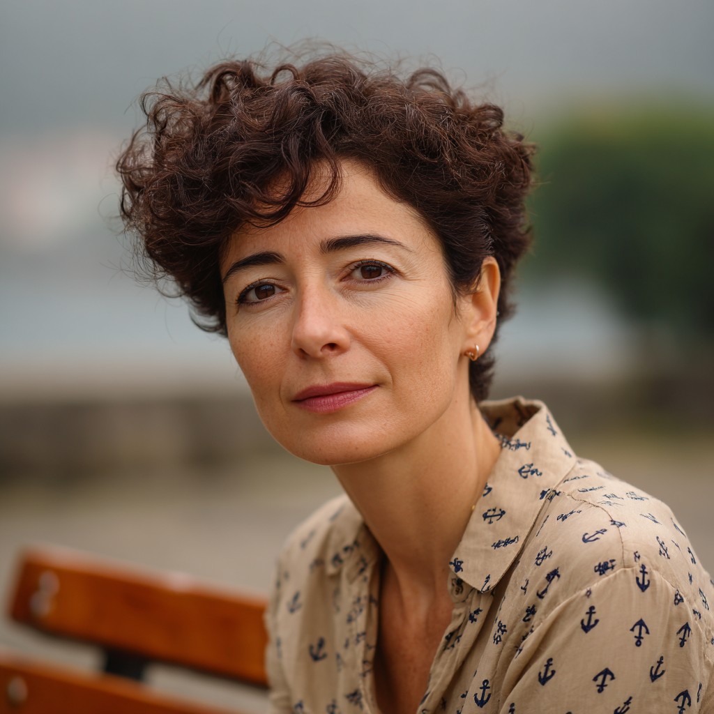 Textured Short Curly Pixie with Defined Volume