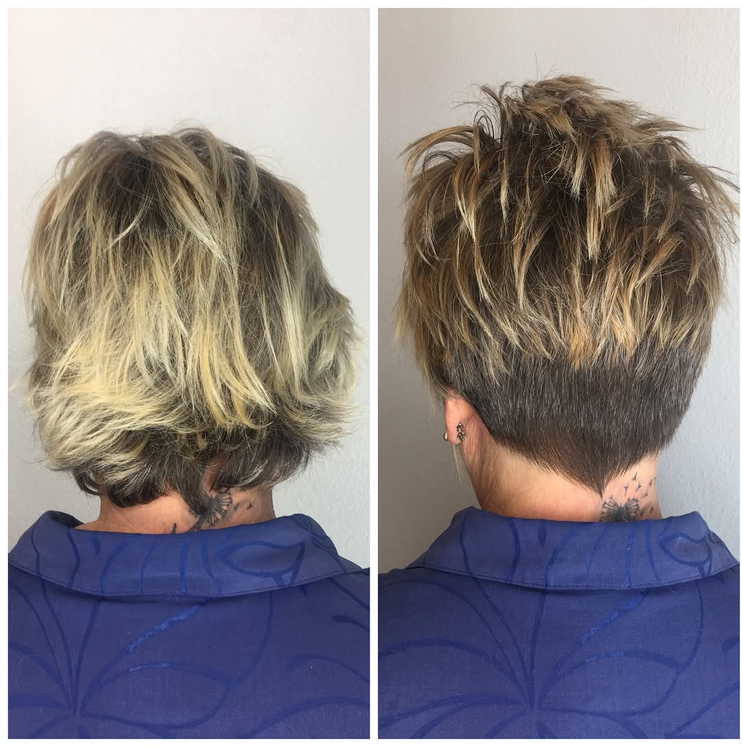 Textured Short Cut with Bold Back Layers