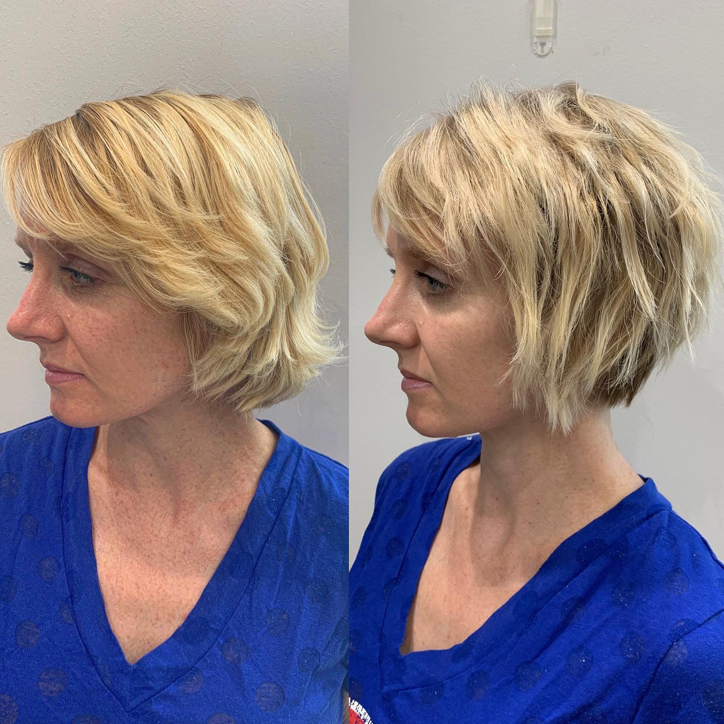 Textured Short Layered Cut with Soft Waves