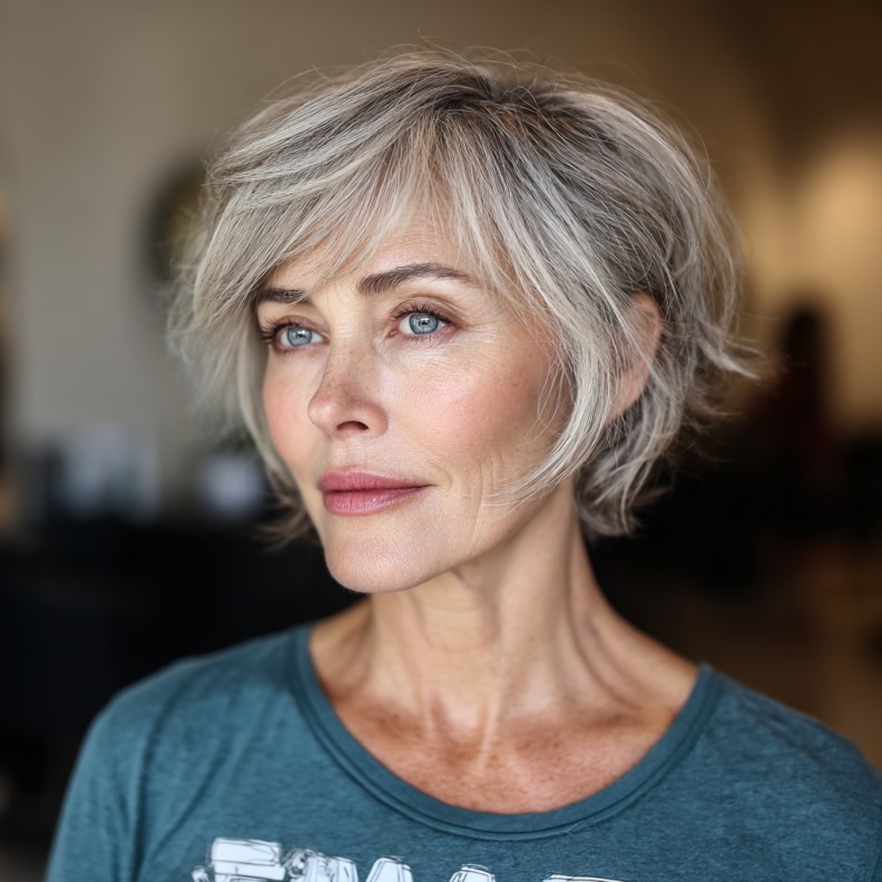Textured Short Layers with Soft Flicked Ends