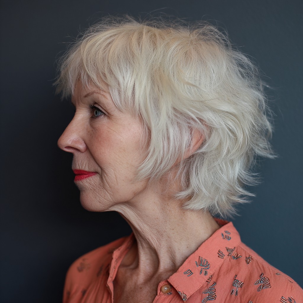 Textured Silver Shaggy Crop with Soft Layers