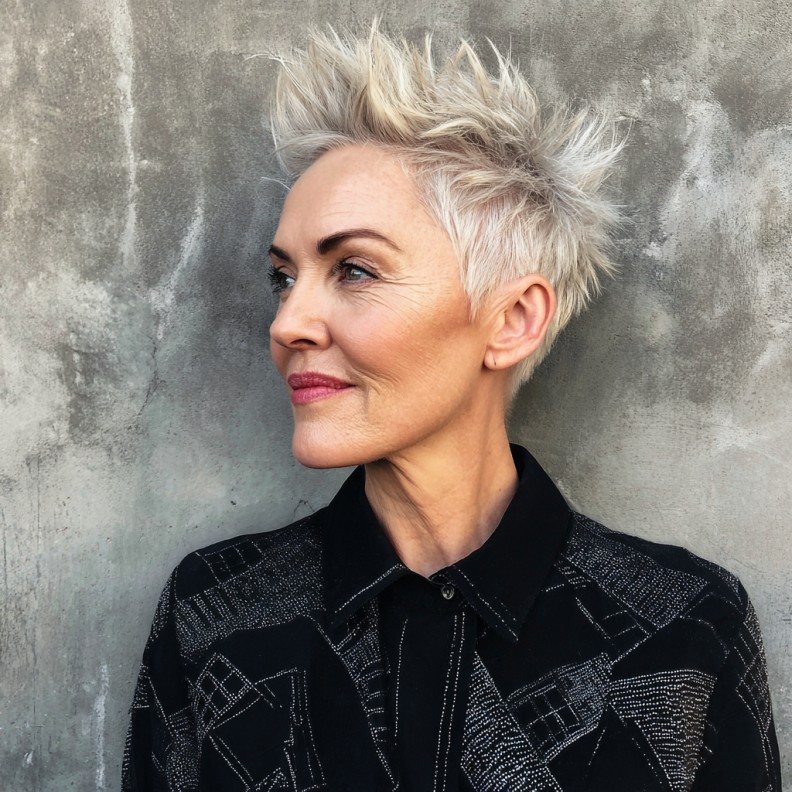 Textured Spiked Pixie Cut with Frosted Tips