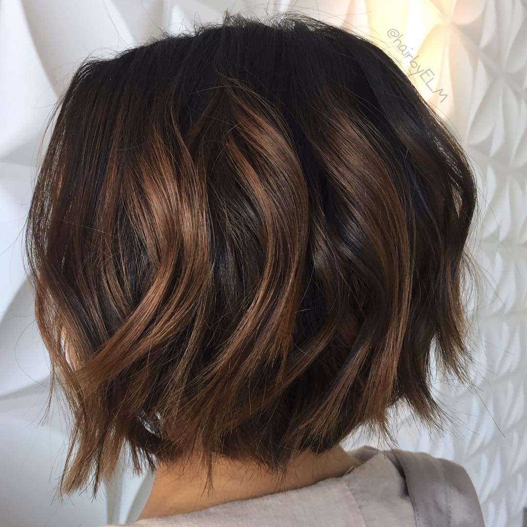 Textured Wavy Short Bob with Rich Highlights