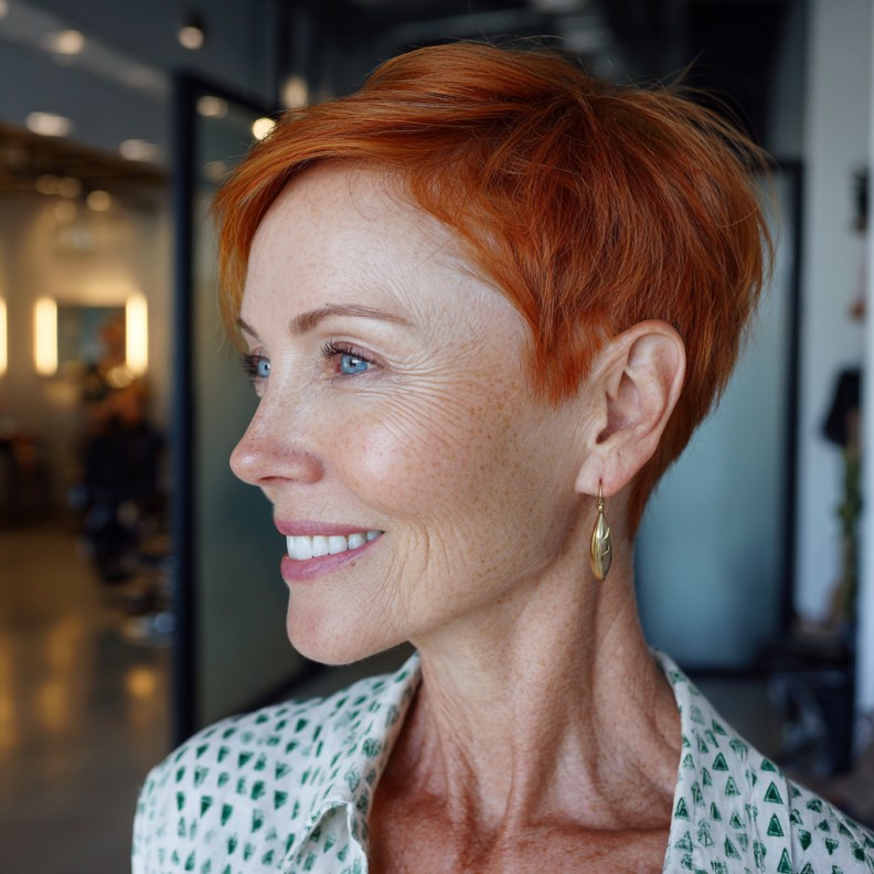 Vibrant Short Pixie Cut with Soft Textured Layers