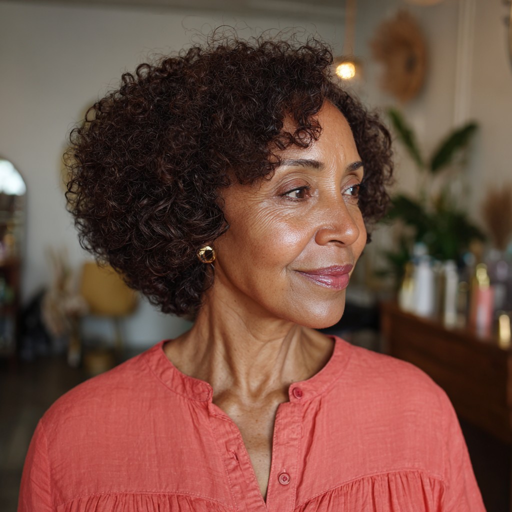 Chic Curly Bob with Defined Volume