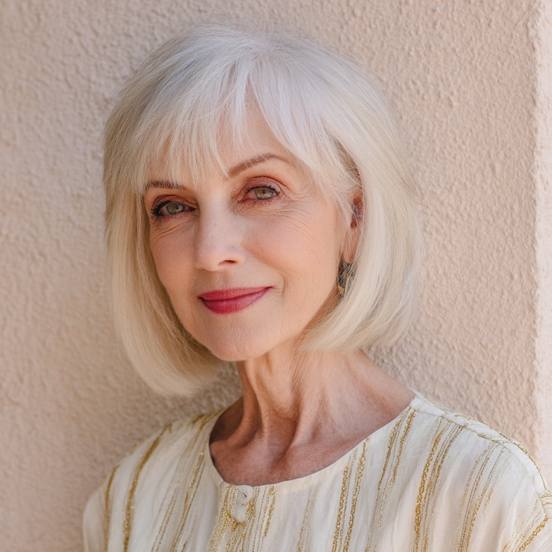 Chic Asymmetrical Bob with Soft Bangs