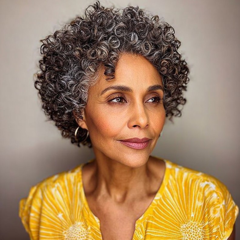 Chic Curly Pixie Cut with Defined Curls