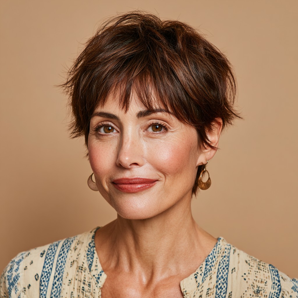 Chic Textured Pixie with Soft Bangs