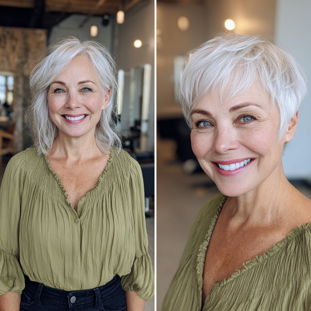 Chic Textured Pixie with Soft Silver Highlights