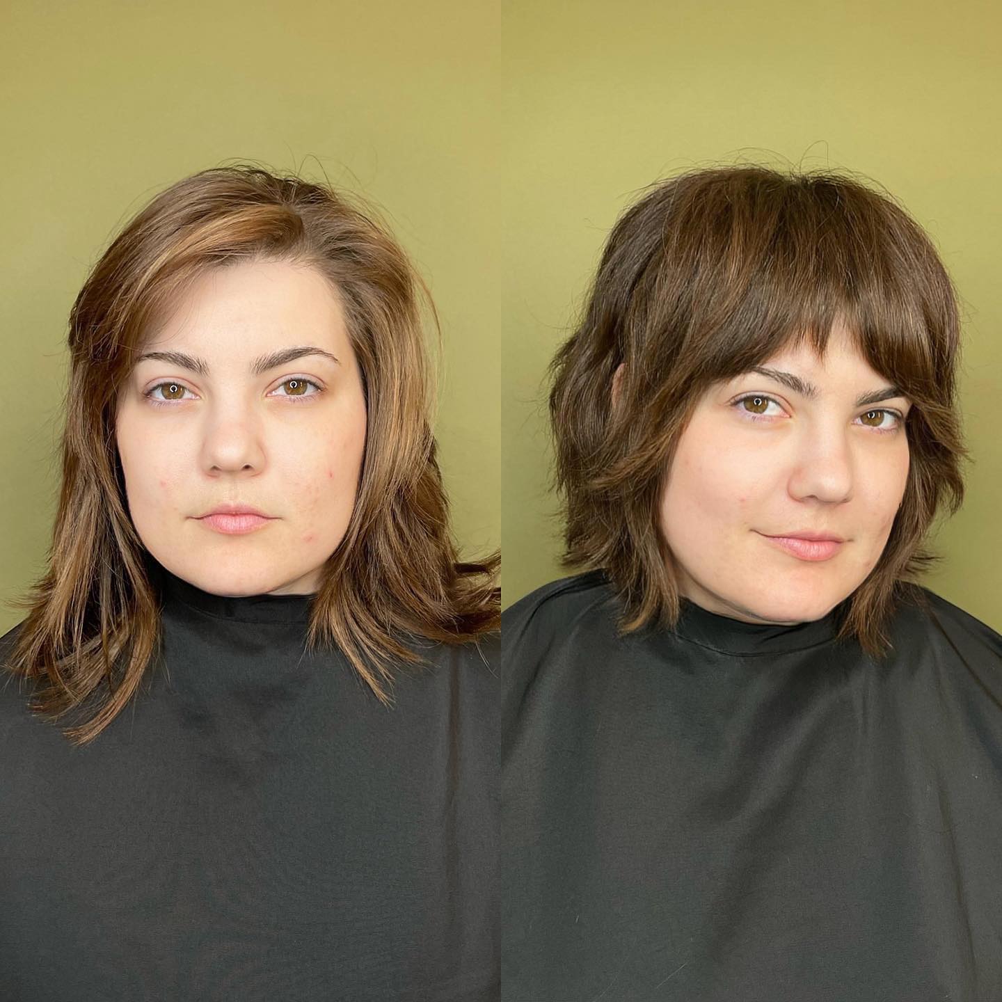 Choppy Textured Cut with Soft Bangs