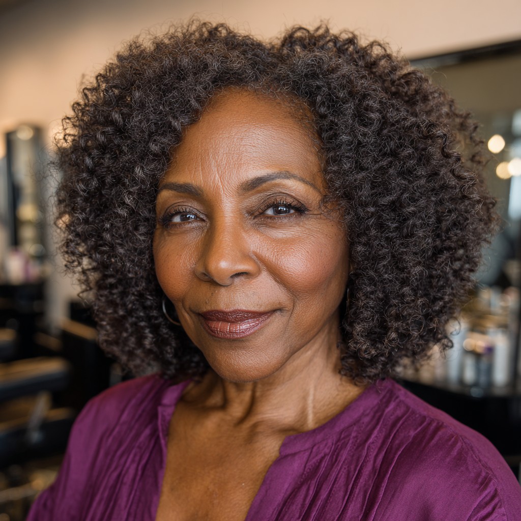 Defined Curly Cut with Natural Volume