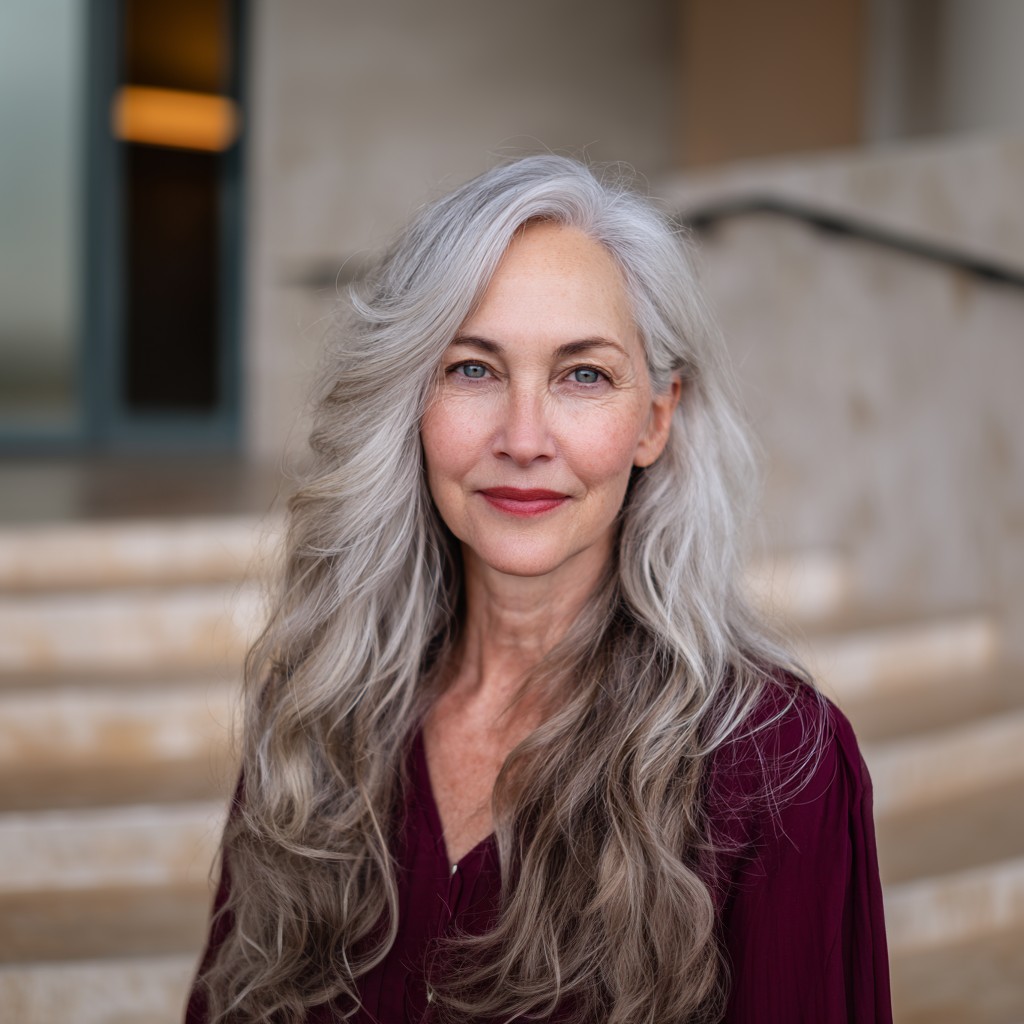 Elegant Long Layers with Silvery Waves