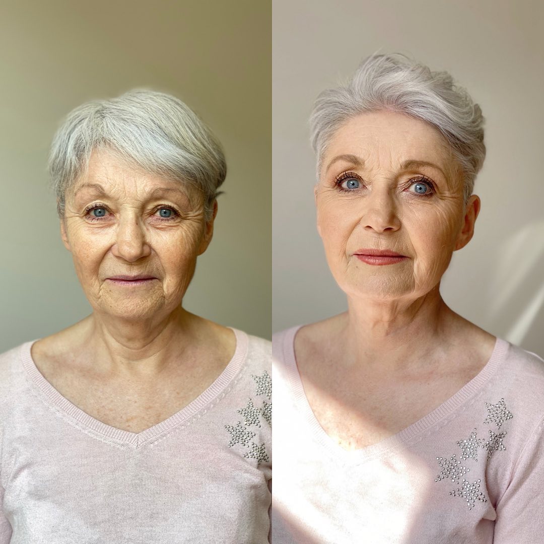 Elegant Textured Silver Crop with Soft Volume