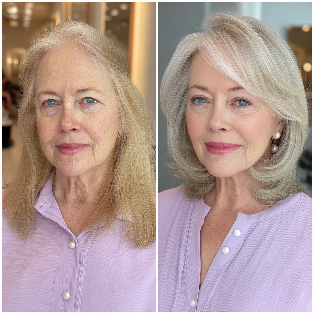 Glamorous Feathered Layers with Soft Bangs