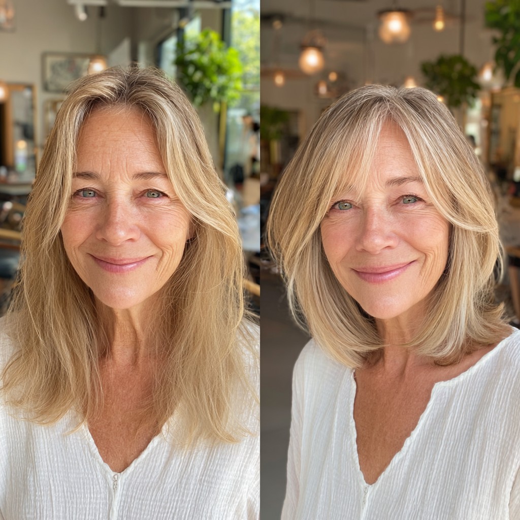 Golden Blonde Long Bob with Subtle Layers