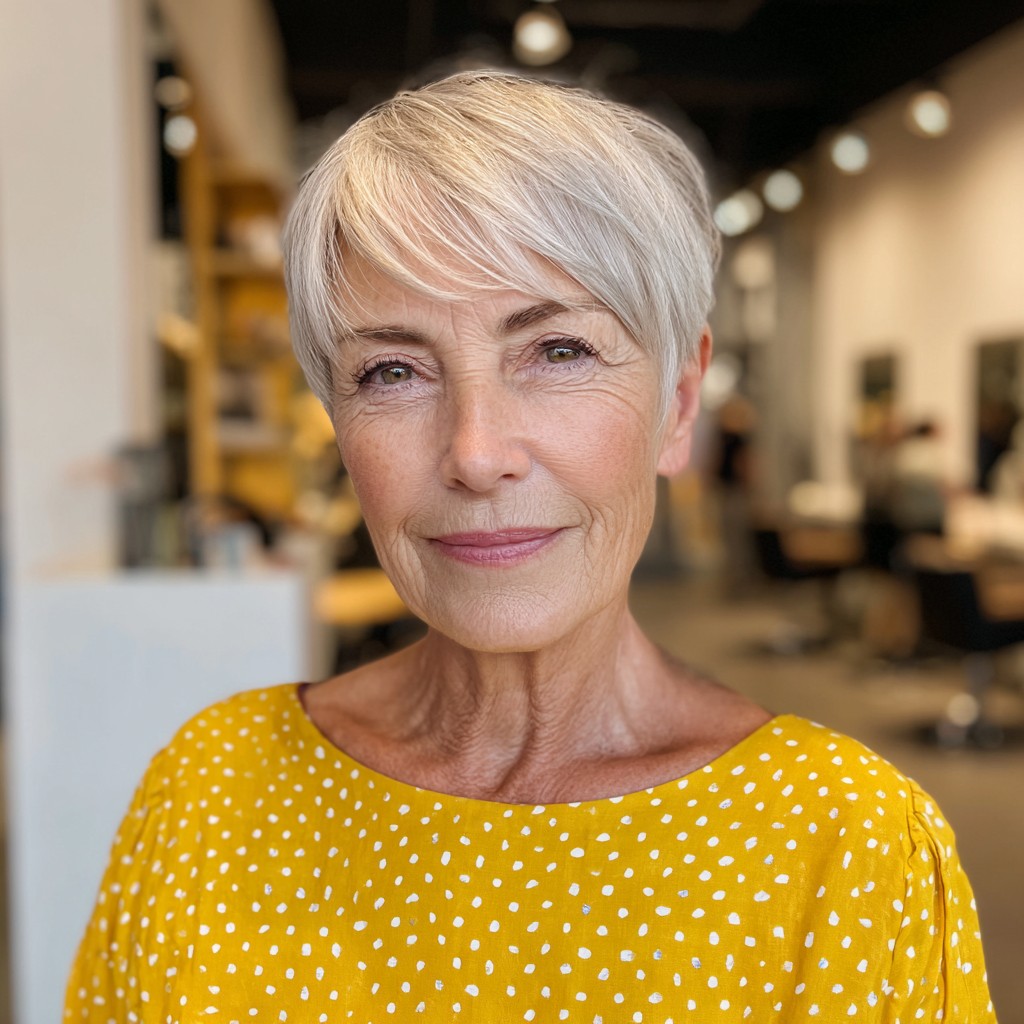 Modern Feathered Pixie Cut with Soft Bangs