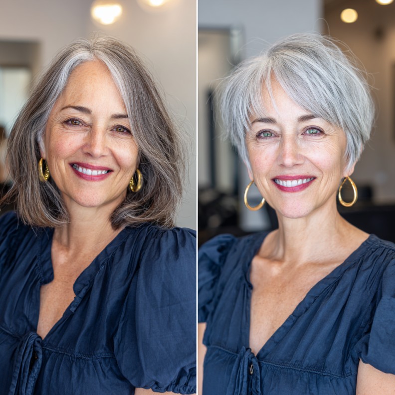 Modern Soft Pixie Cut with Subtle Silver Tones