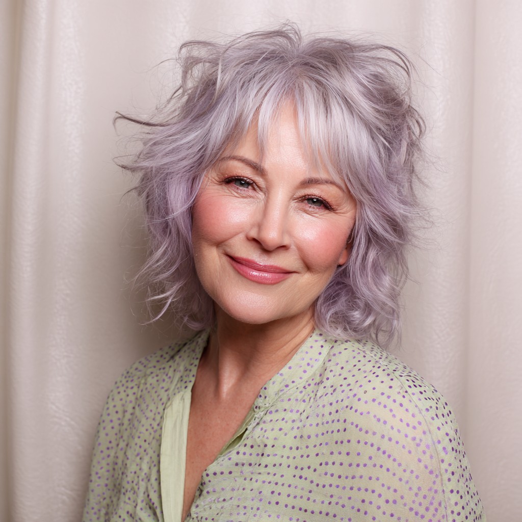 Playful Textured Cut with Soft Lavender Hues