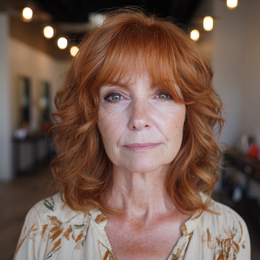 Rustic Red Textured Shag with Soft Waves