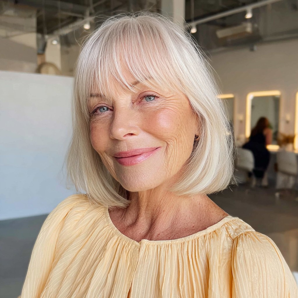 Soft Feathered Bob with Subtle Fringe