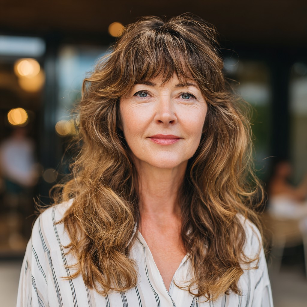Soft Layered Undone Shag with Face-Framing Bangs
