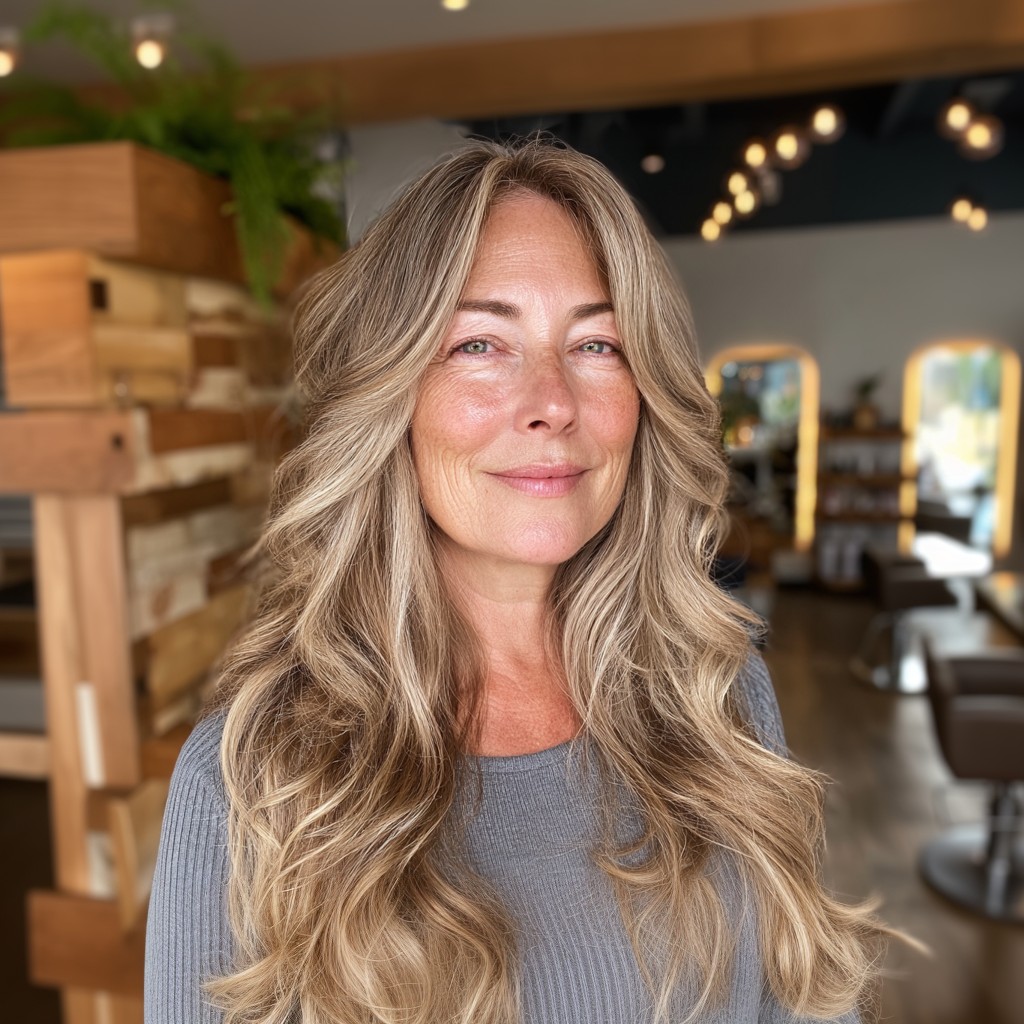 Softly Layered Ash Blonde Waves with Natural Movement