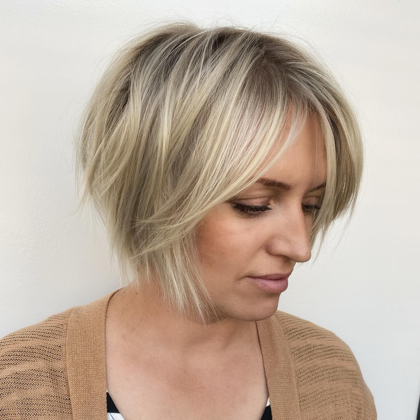 Softly Textured Feathered Bangs with Subtle Layers