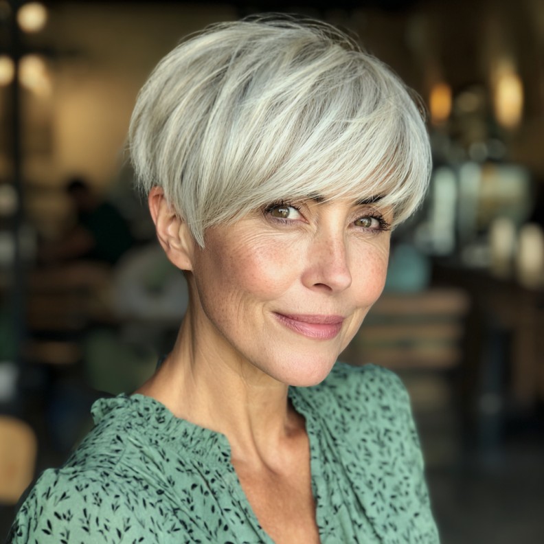 Softly Textured Short Pixie Cut with Subtle Layers