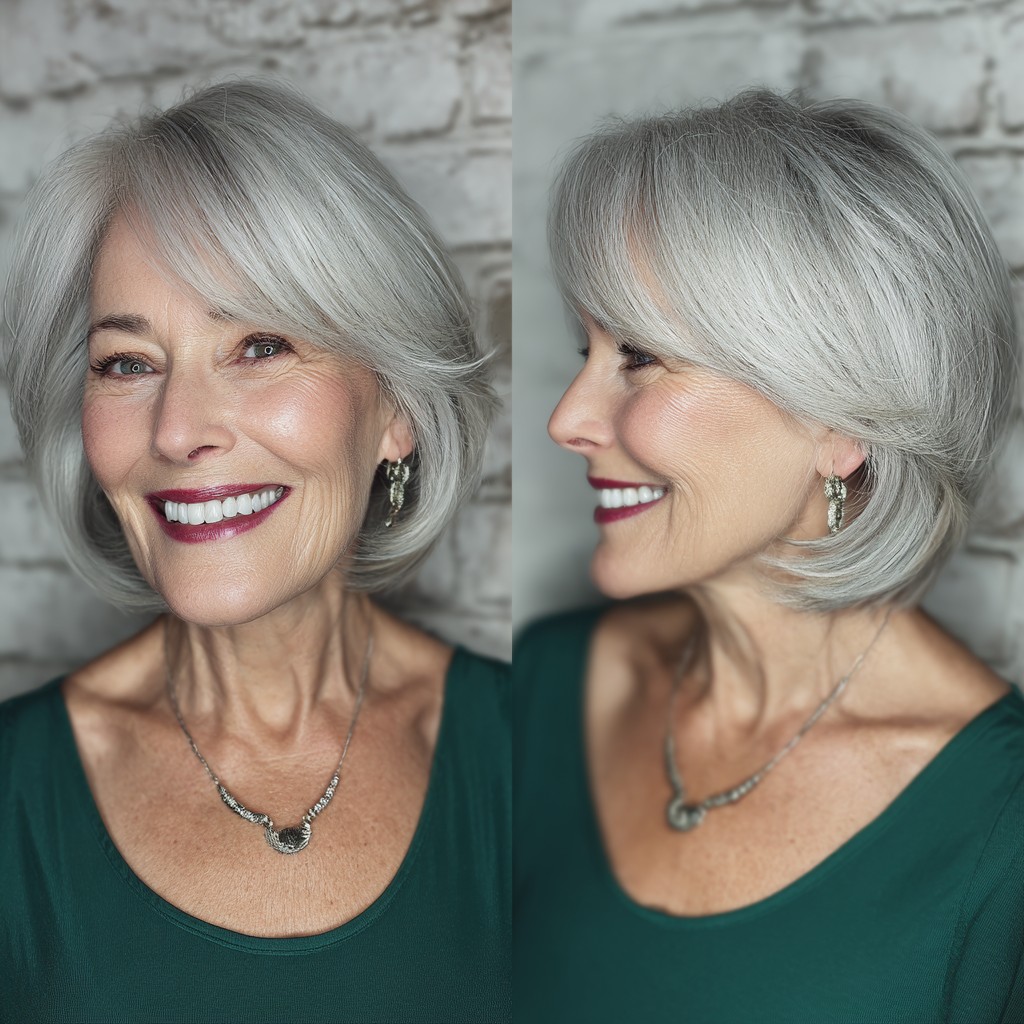 Stylish Feathered Bob with Soft Volume