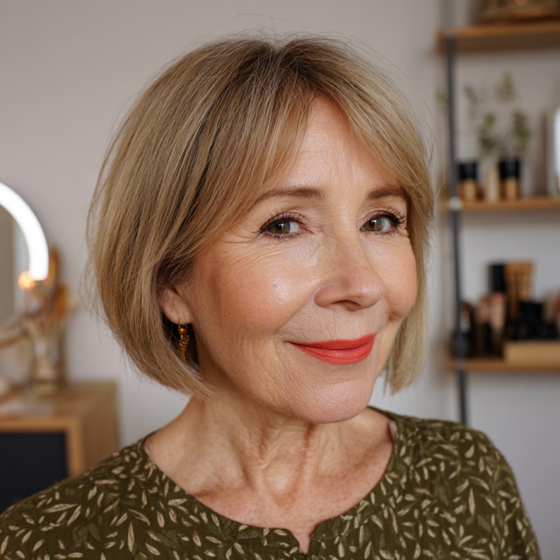 Stylish Soft Blunt One-Length Bob
