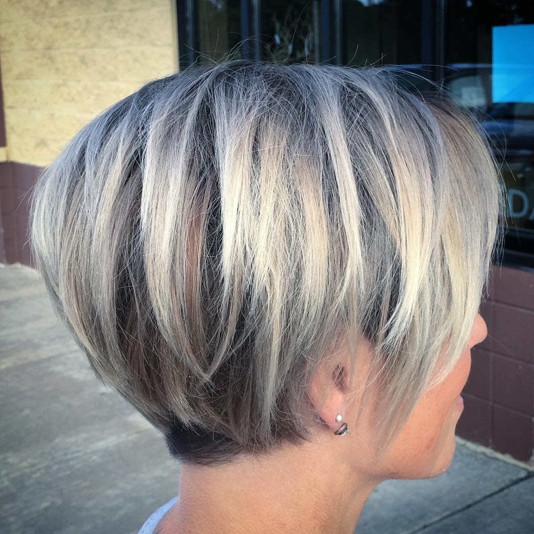 textured asymmetrical bob with subtle highlights