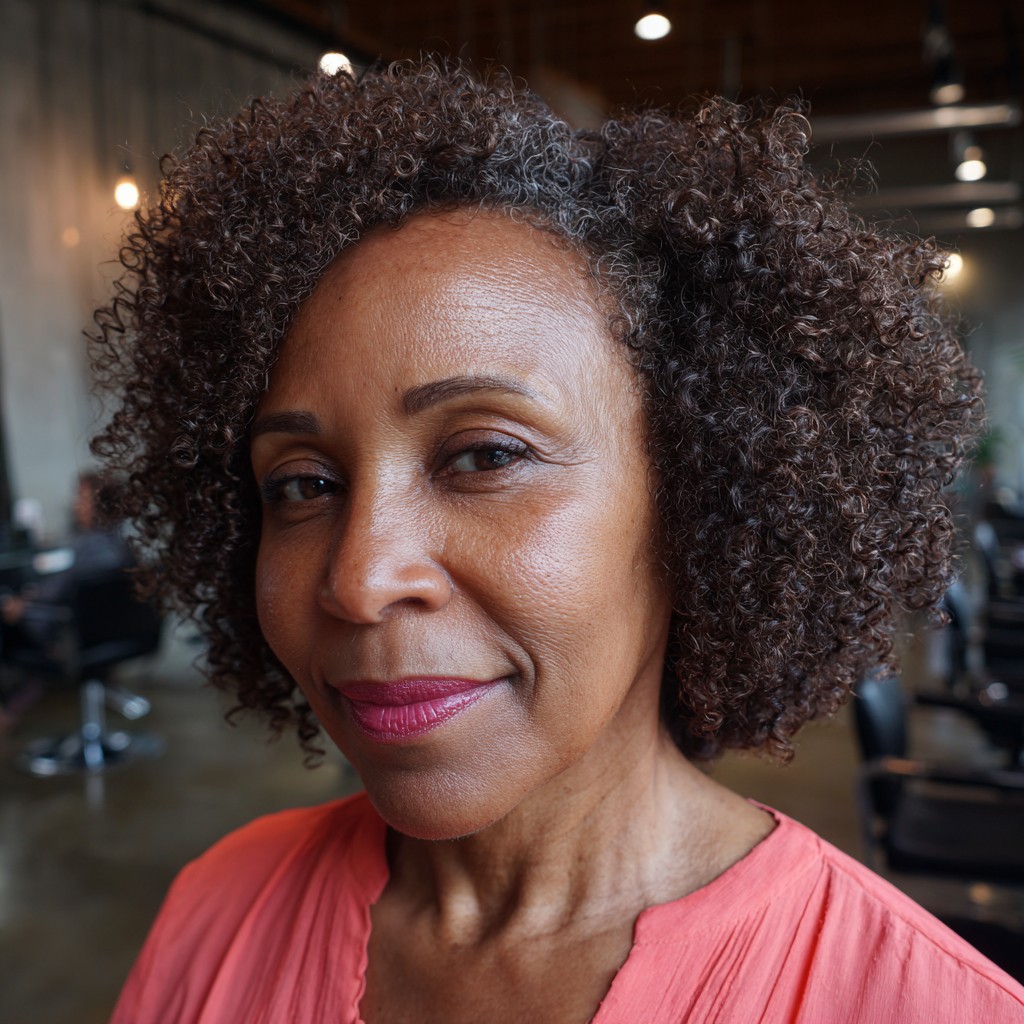 Textured Curly Bob with Subtle Volume