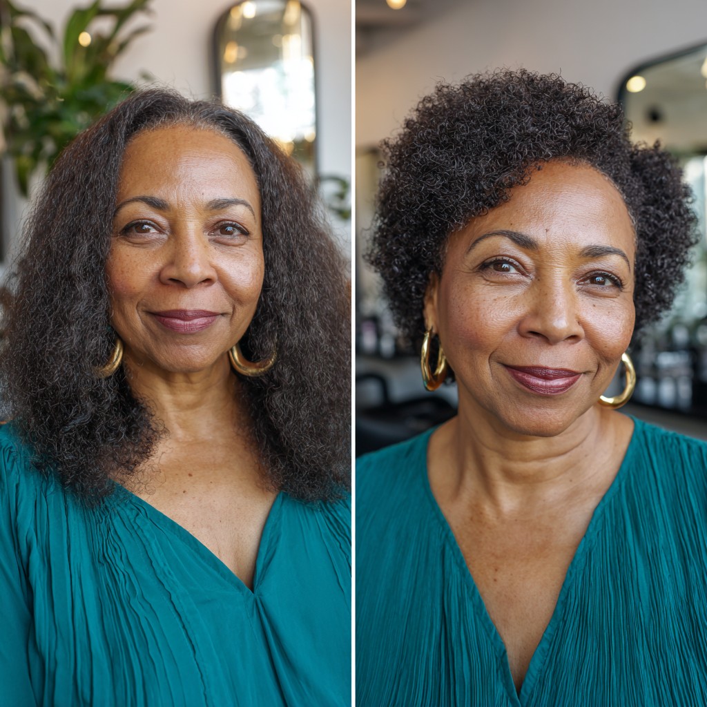 Textured Curly Mid-Length Cut with Defined Shape