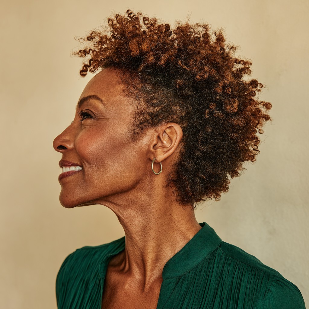 Textured Curly Tapered Cut with Defined Curls