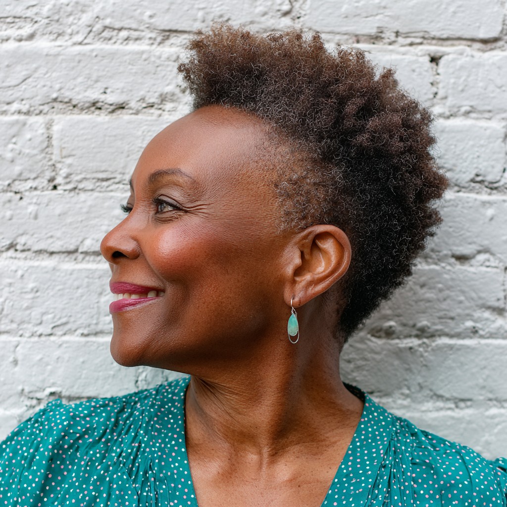Textured Short Curly Mohawk with Defined Volume