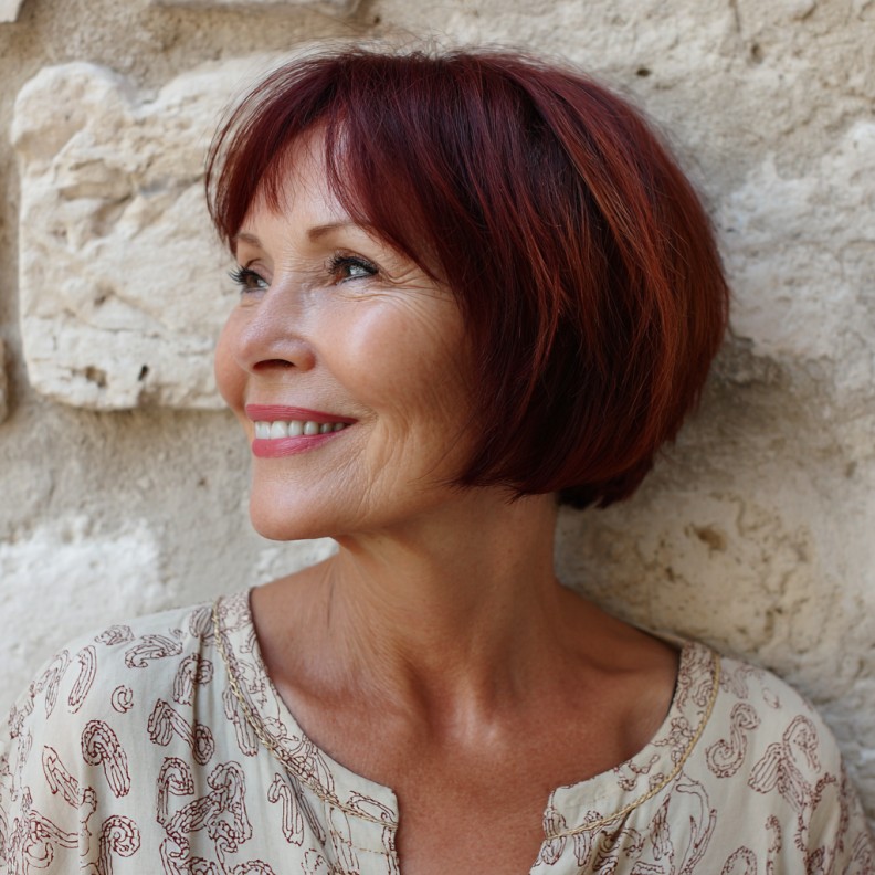 Vibrant Copper One-Length Bob with Soft Movement