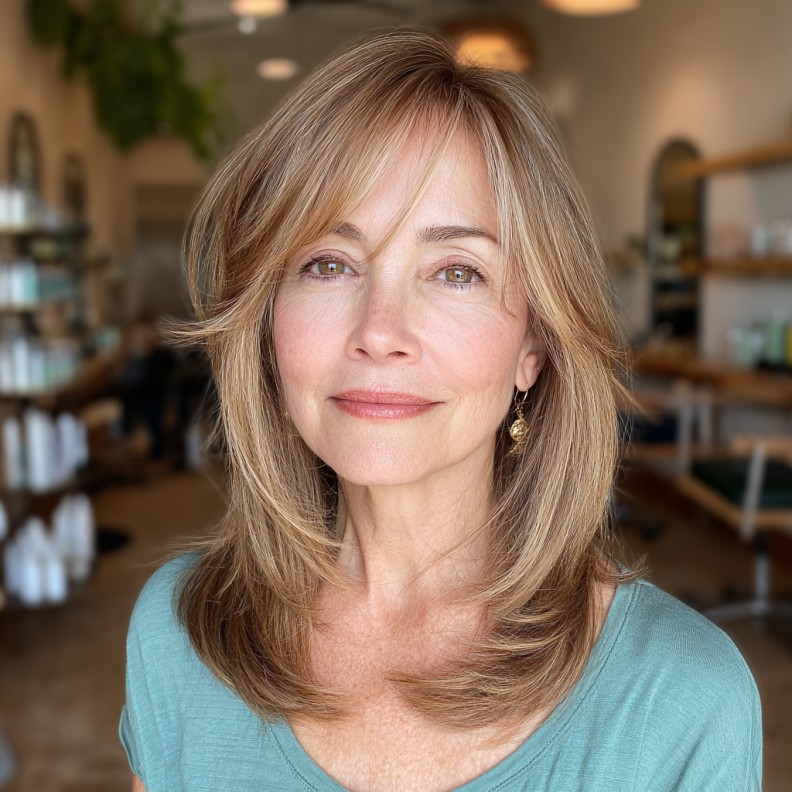 Softly Layered Wispy Bangs with Natural Movement