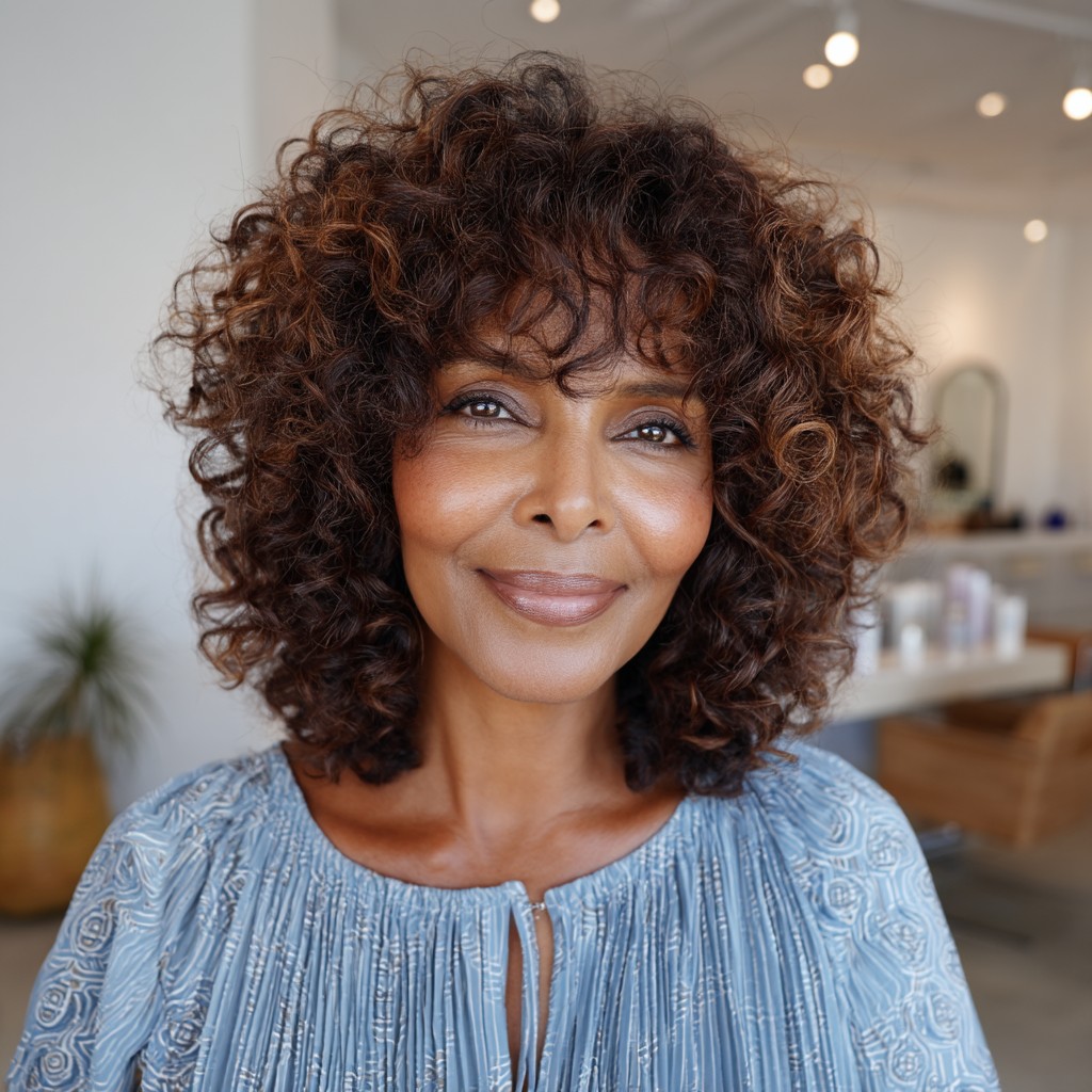 Charming Medium-Length Curly Cut with Defined Bounce