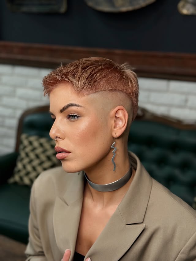 Chic Short Pixie with Undercut and Textured Top