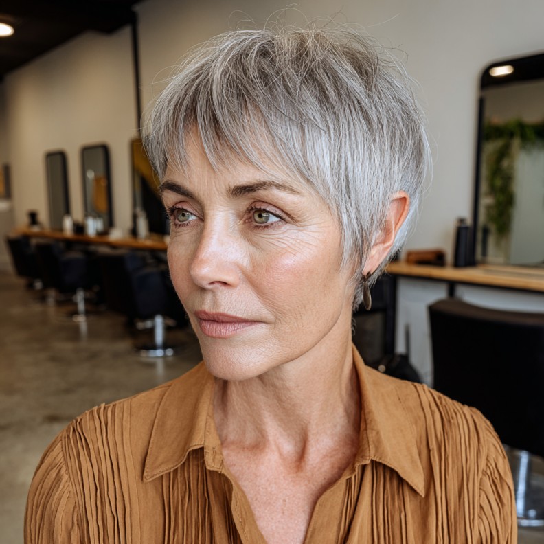 Chic Short Pixie with Wispy Bangs
