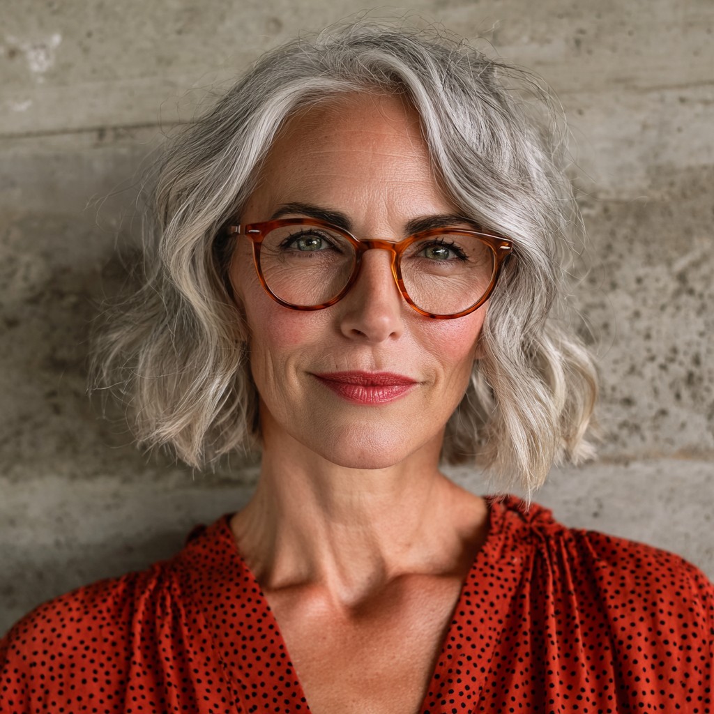 Chic Soft Textured Lob with Subtle Waves