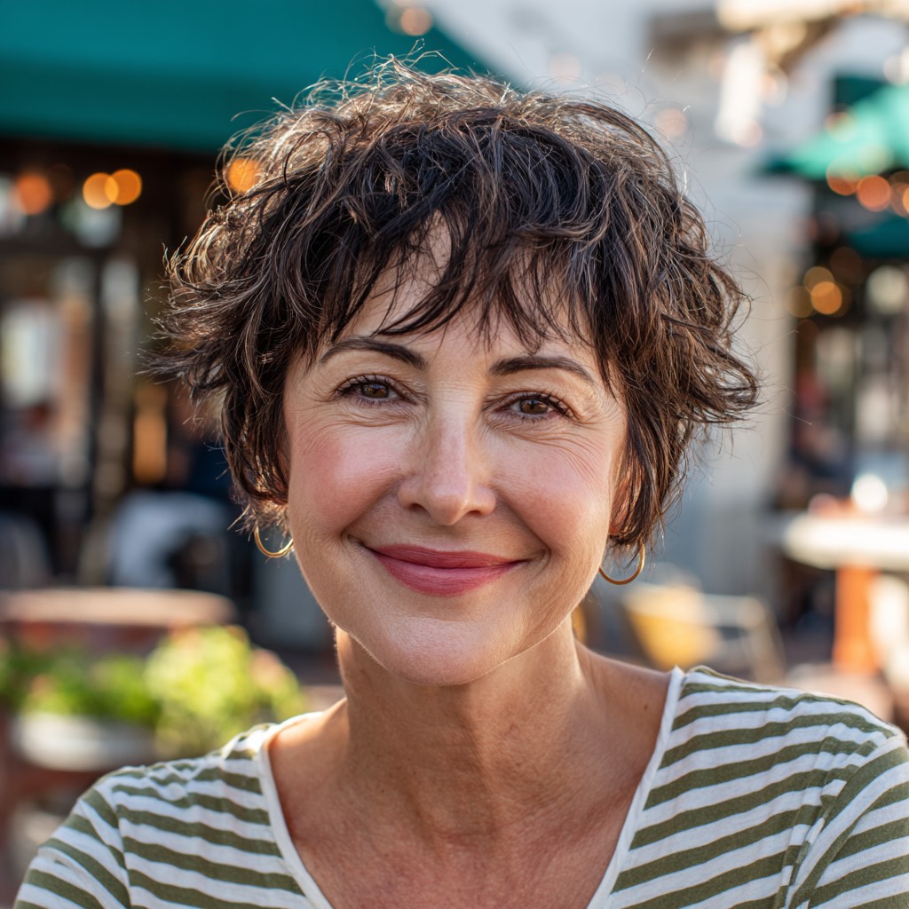 Chic Textured Pixie Cut with Soft Waves