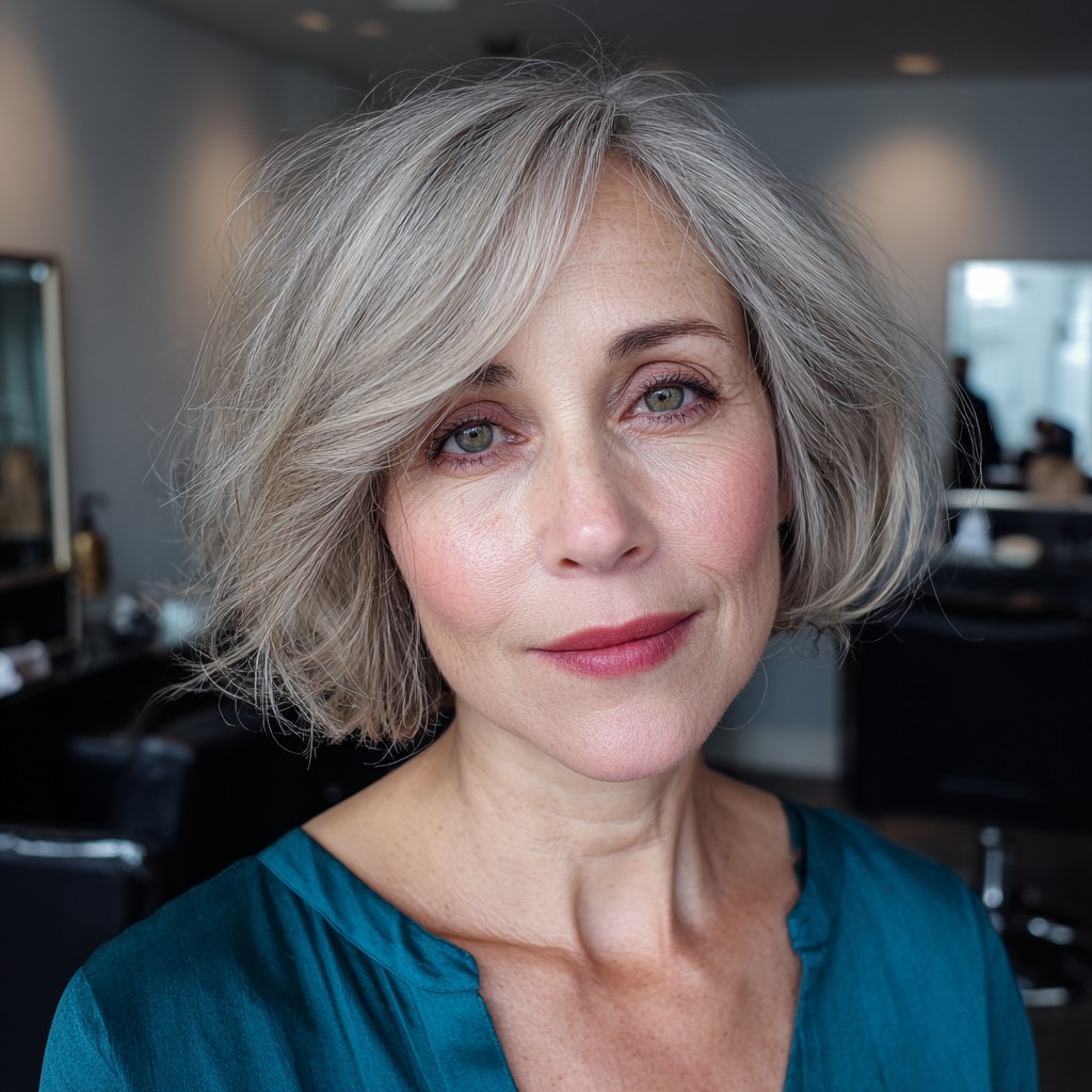Chic Wispy Rounded Bob with Soft Volume