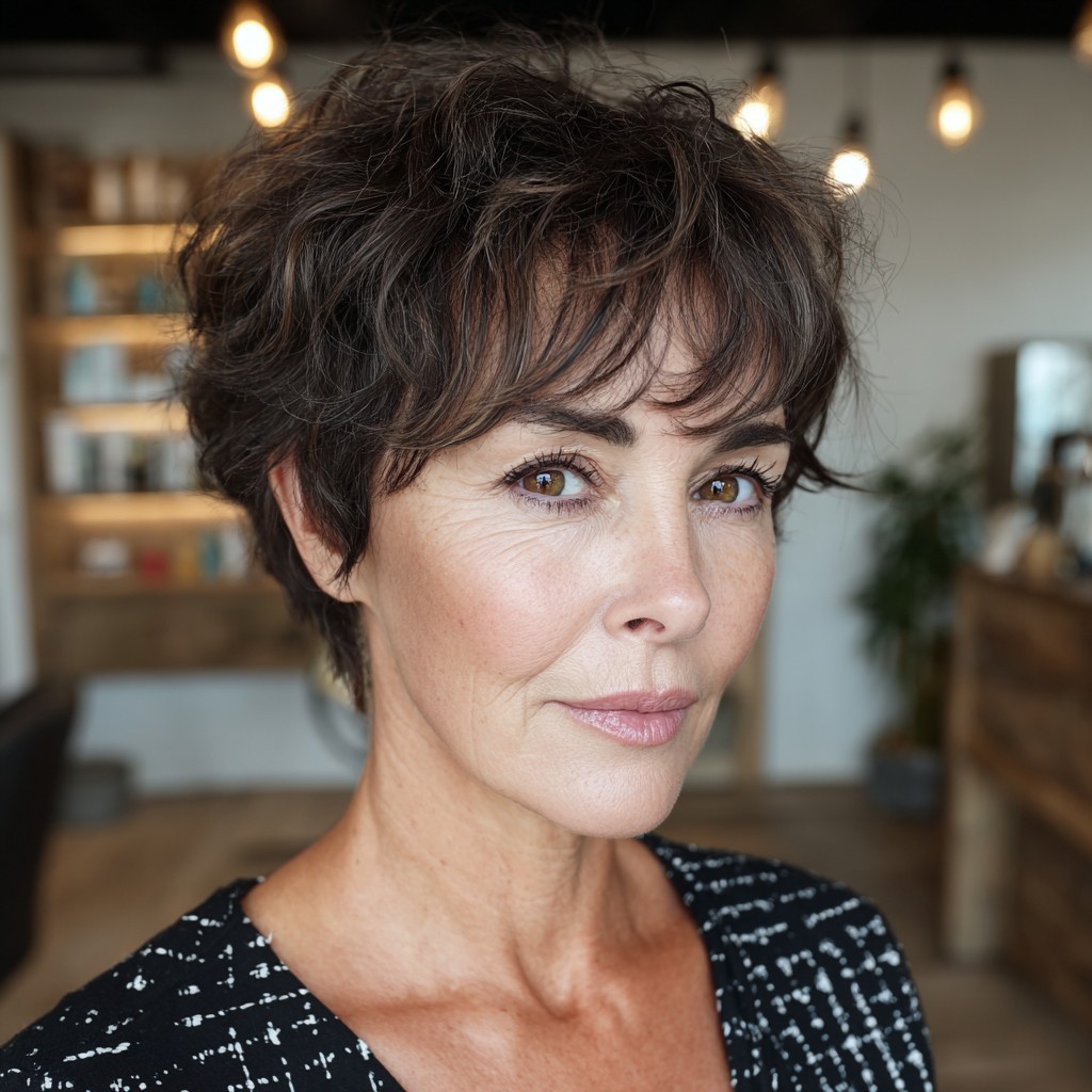 Choppy Textured Pixie with Soft Bangs