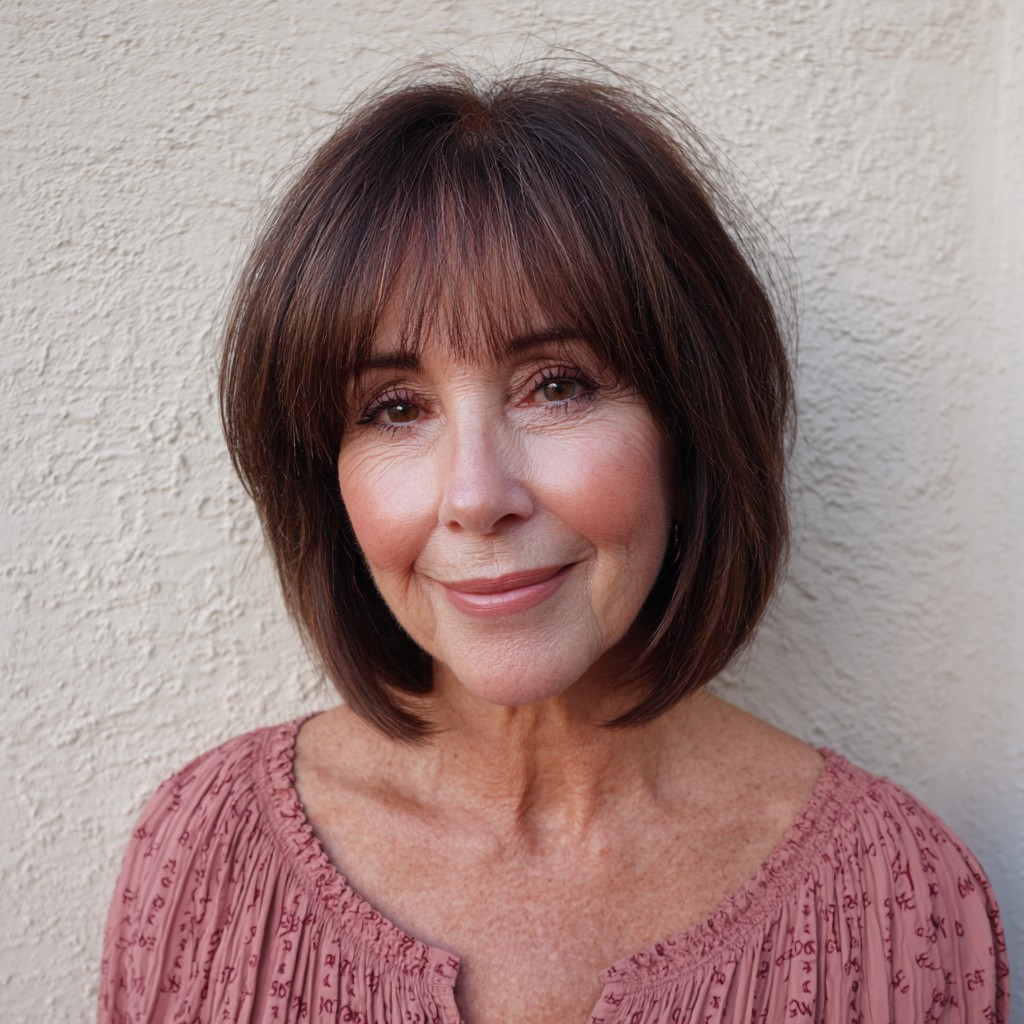 Classic Rounded Bob with Soft Bangs