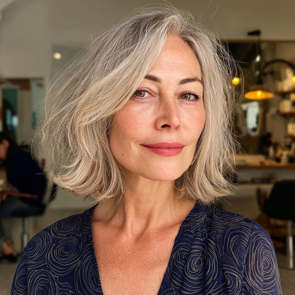Elegant Textured Lob with Soft Waves