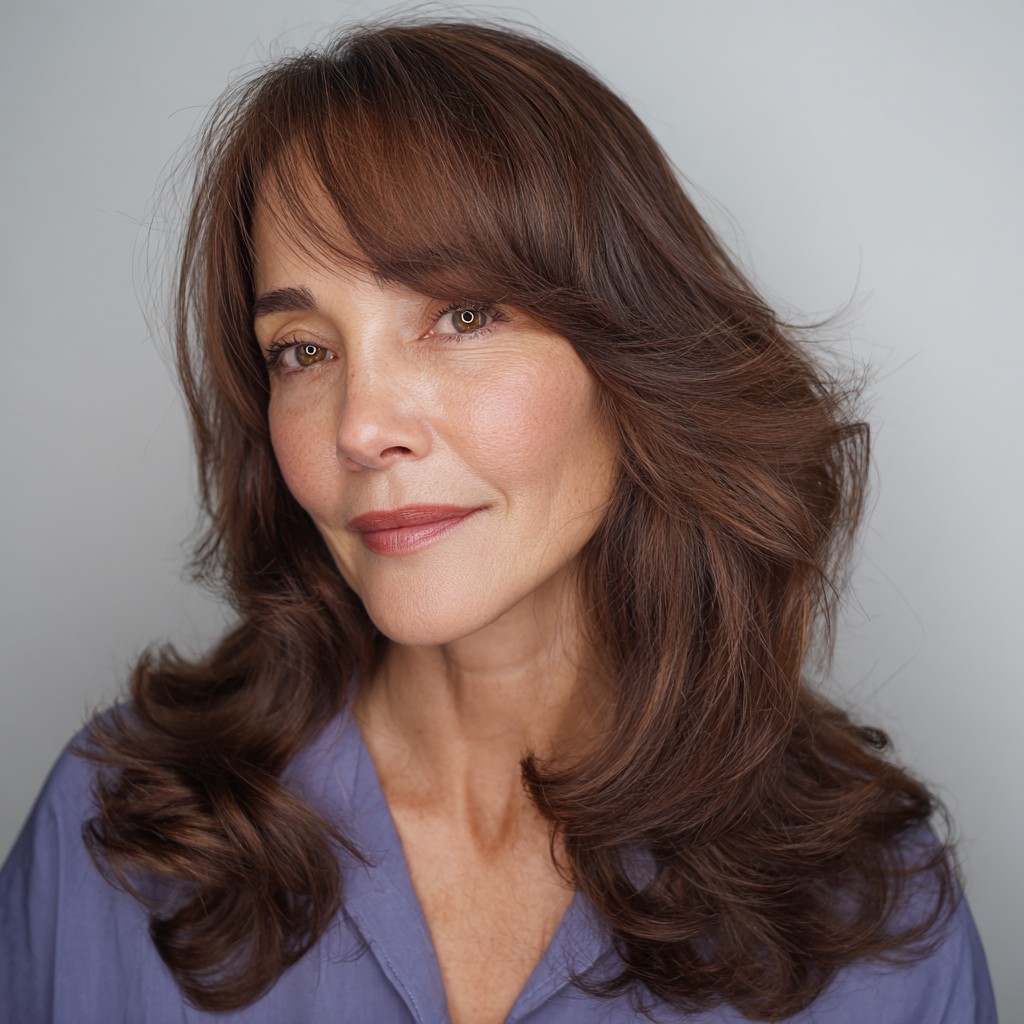 Modern Long Side Bangs with Soft Layers