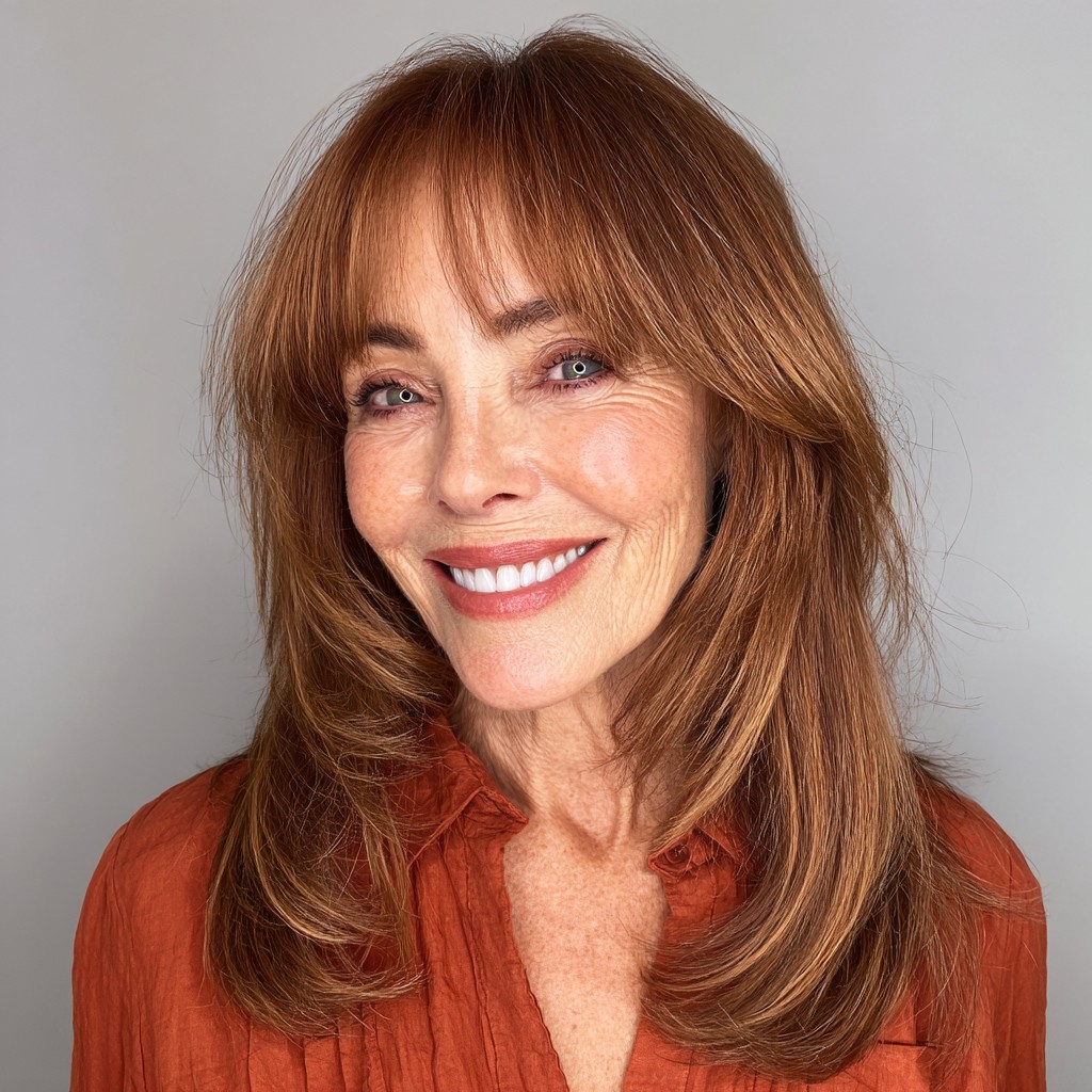 Radiant Long Layers with Gentle Side Bangs